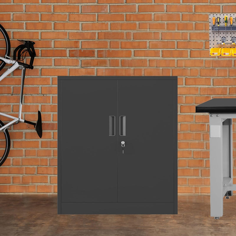 Metal Storage Cabinet with Locking Doors and 2