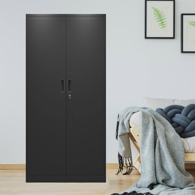 Metal Storage Cabinet with Locking Doors and 2