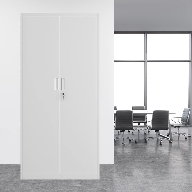 Metal Storage Cabinet with Locking Doors and 2