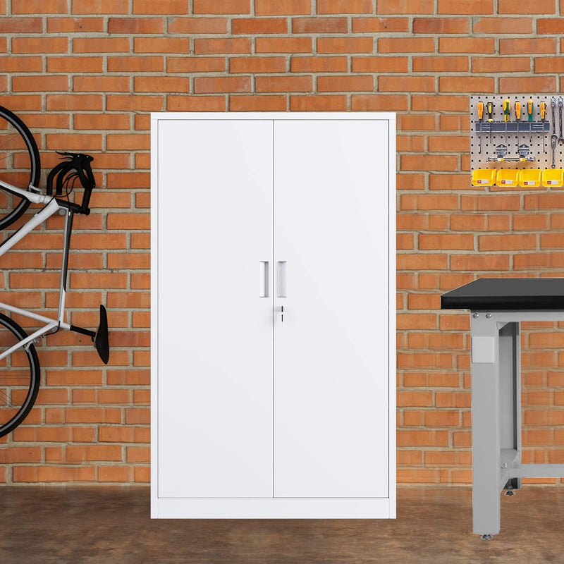 Metal Storage Cabinet with Locking Doors and 2