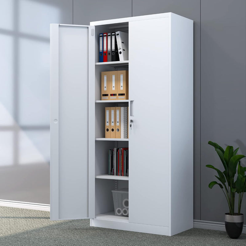 Metal Storage Cabinet with Locking Doors and 2