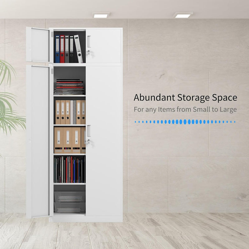Metal Storage Cabinet with Locking Doors and 2