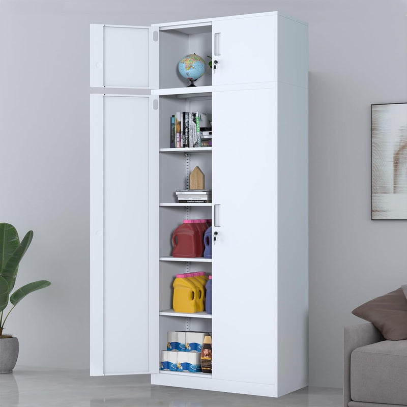 Metal Storage Cabinet with Locking Doors and 2