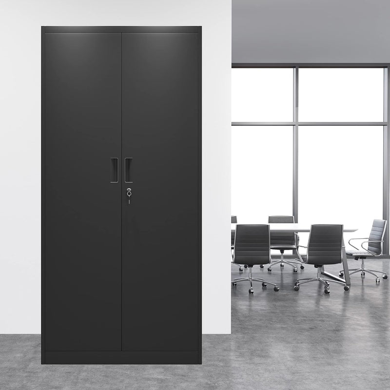 Metal Storage Cabinet with Locking Doors and 2