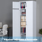 Metal Storage Cabinet with Locking Doors and 2