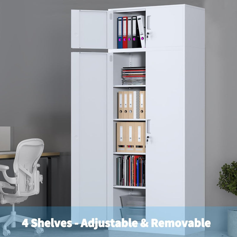 Metal Storage Cabinet with Locking Doors and 2