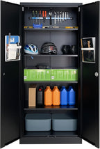 Metal Storage Cabinet with Locking Doors and 2