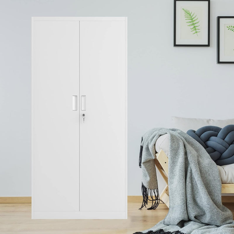 Metal Storage Cabinet with Locking Doors and 2