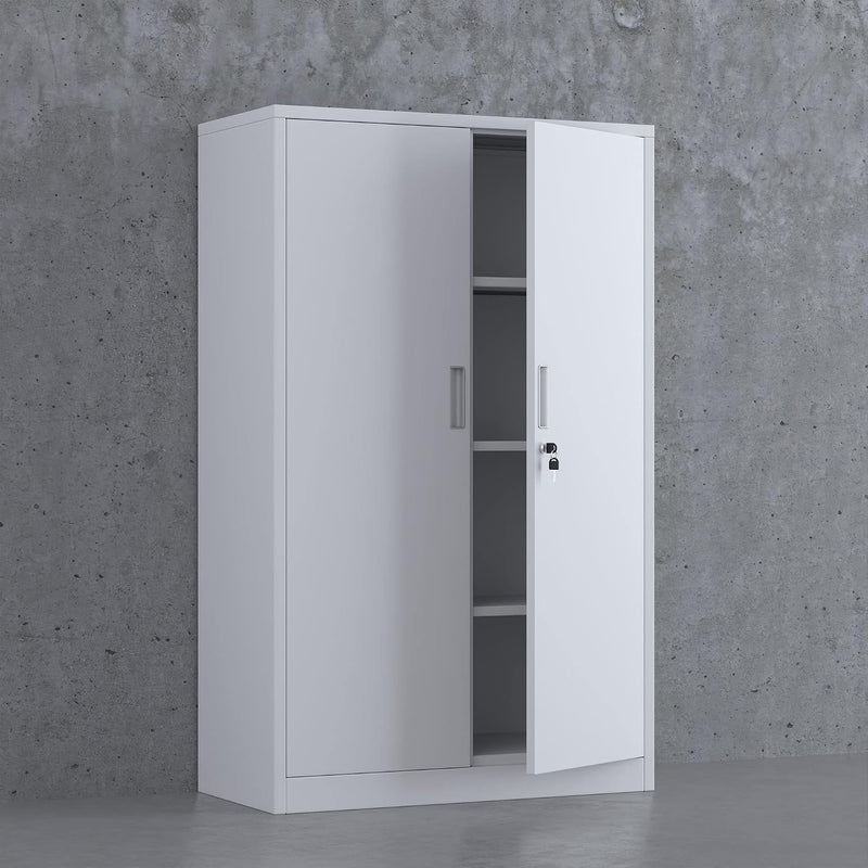 Metal Storage Cabinet with Locking Doors and 2