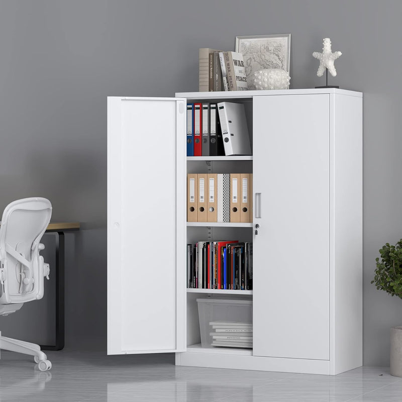 Metal Storage Cabinet with Locking Doors and 2