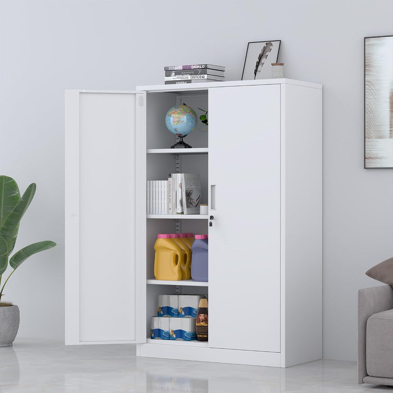 Metal Storage Cabinet with Locking Doors and 2