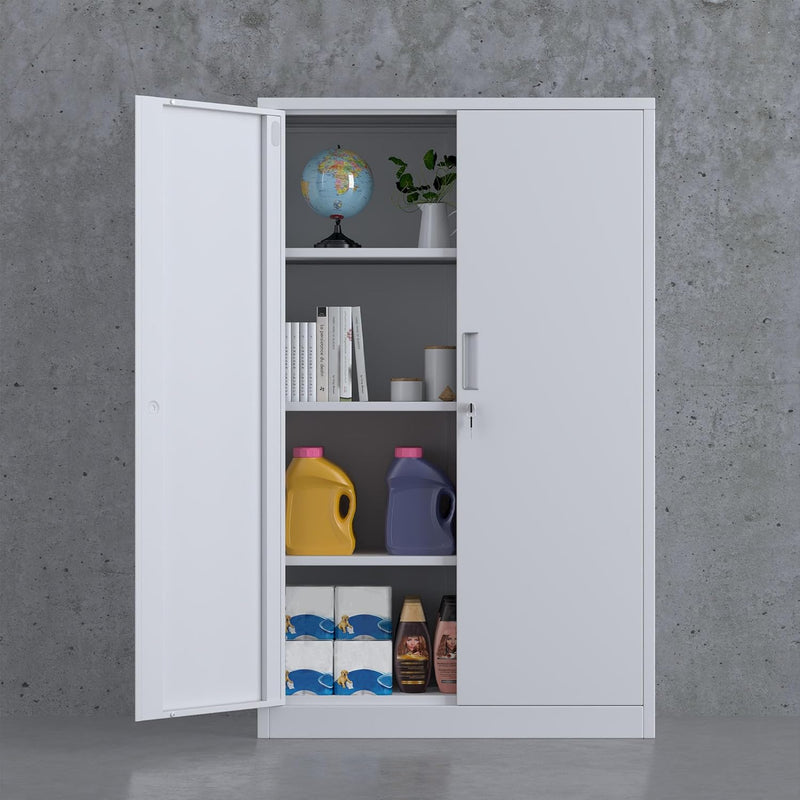 Metal Storage Cabinet with Locking Doors and 2