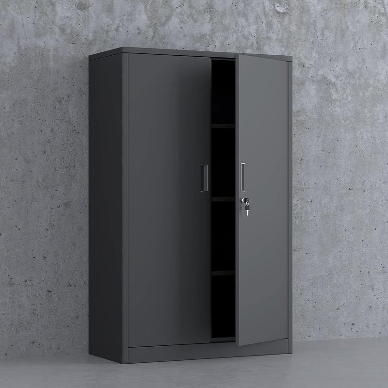 Metal Storage Cabinet with Locking Doors and 2
