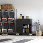 Metal Storage Cabinet with Wheels Rolling 2 Doors