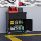 Metal Storage Cabinet with Wheels Rolling 2 Doors