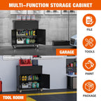 Metal Storage Cabinet with Wheels Rolling 2 Doors