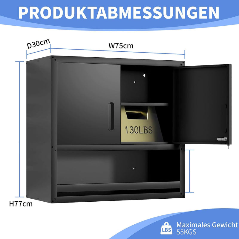 Metal Storage Cabinet with Wheels Rolling Tool Adjustable