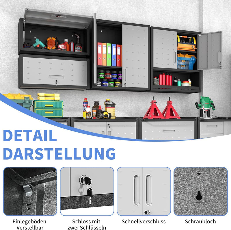 Metal Storage Cabinet with Wheels Rolling Tool Adjustable