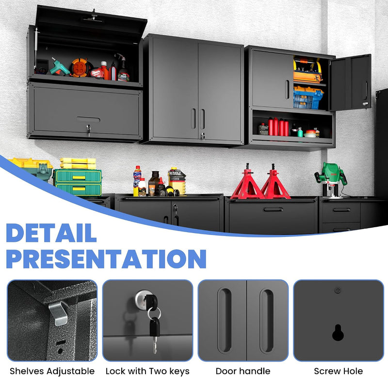 Metal Storage Cabinet with Wheels Rolling Tool Adjustable