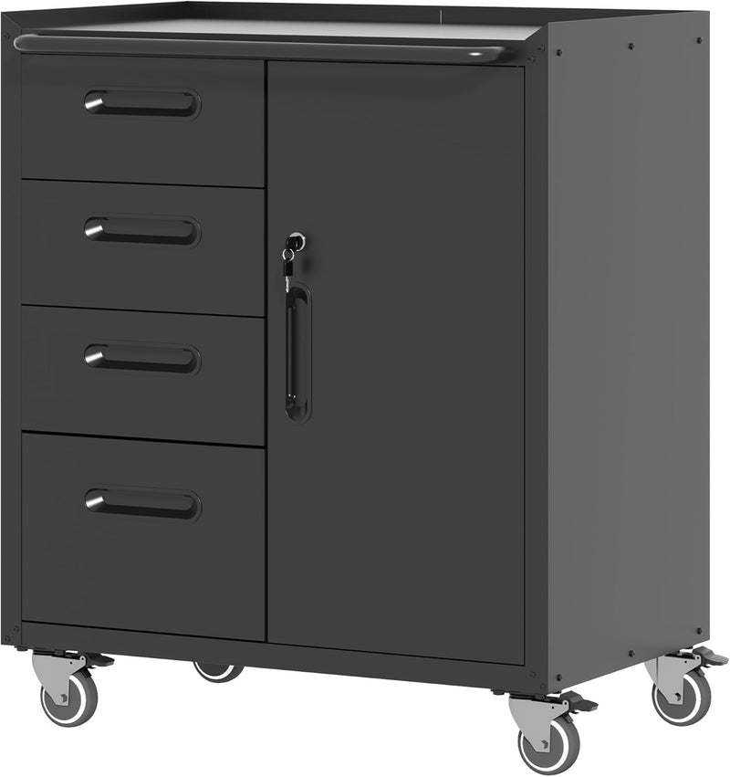 Metal Storage Cabinet with Wheels Rolling Tool Garage