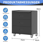 Metal Storage Cabinet with Wheels Rolling Tool Garage