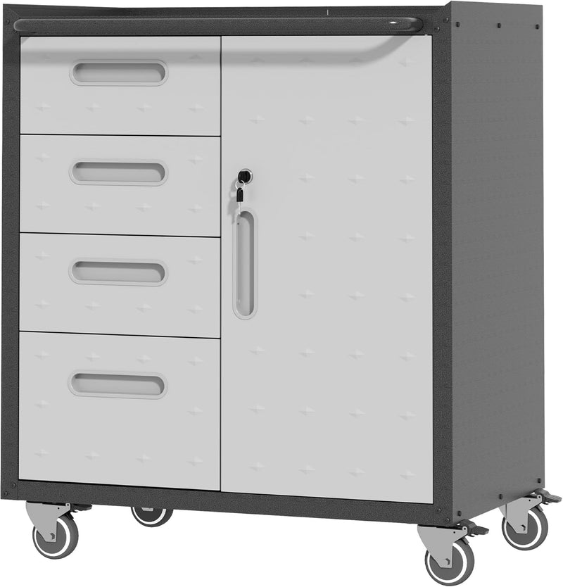 Metal Storage Cabinet with Wheels Rolling Tool Garage