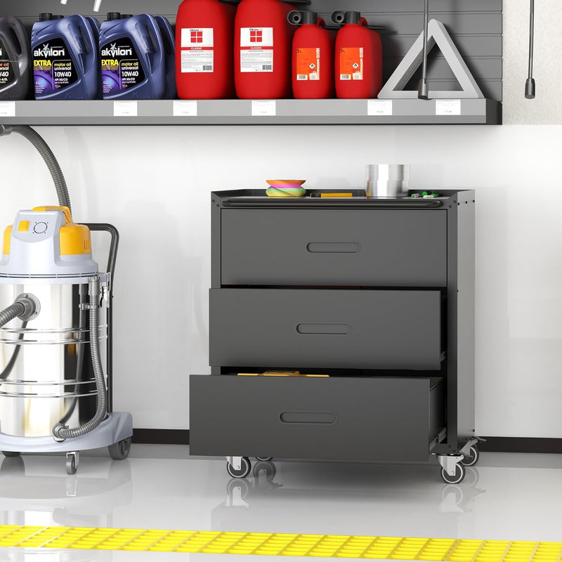 Metal Storage Cabinet with Wheels Rolling Tool Garage