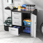Metal Storage Cabinet with Wheels Rolling Tool Garage
