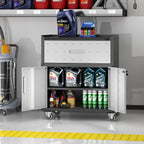 Metal Storage Cabinet with Wheels Rolling Tool Garage
