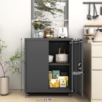 Metal Storage Cupboard with Wheels Tool Garage Cabinet