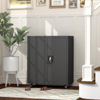 Metal Storage Cupboard with Wheels Tool Garage Cabinet