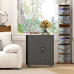 Metal Storage Cupboard with Wheels Tool Garage Cabinet
