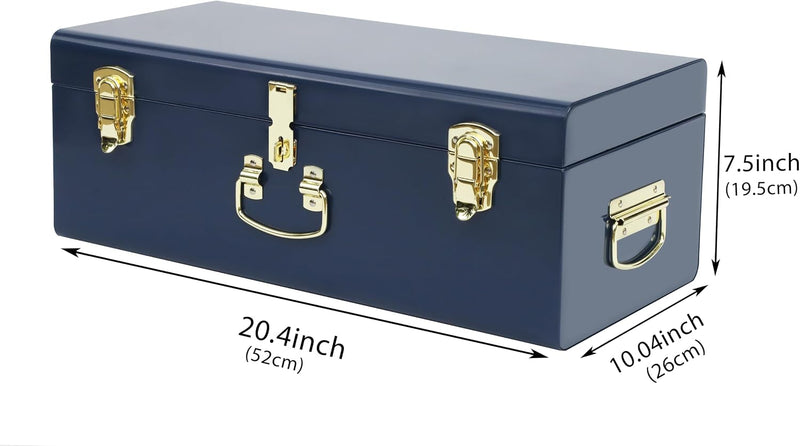 Metal Storage Trunk with Lockable Lid Handles 52.1