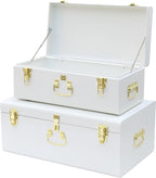 Metal Storage Trunk with Lockable Lid Handles 52.1