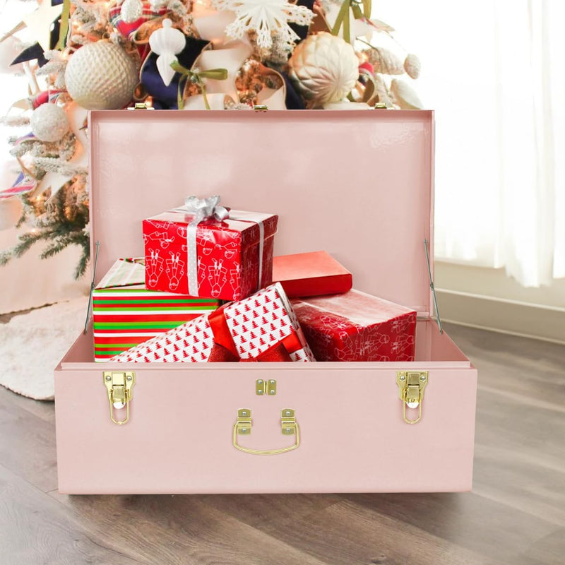 Metal Storage Trunk with Lockable Lid Handles 52.1