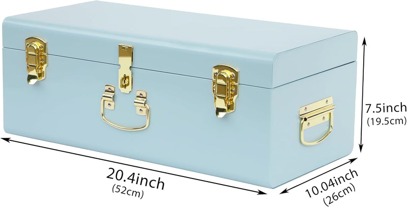 Metal Storage Trunk with Lockable Lid Handles 52.1