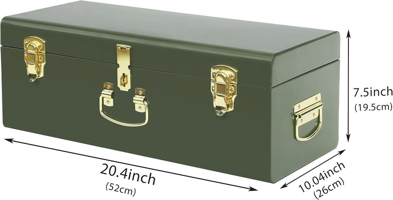 Metal Storage Trunk with Lockable Lid Handles 52.1