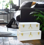Metal Storage Trunk with Lockable Lid Handles 52.1