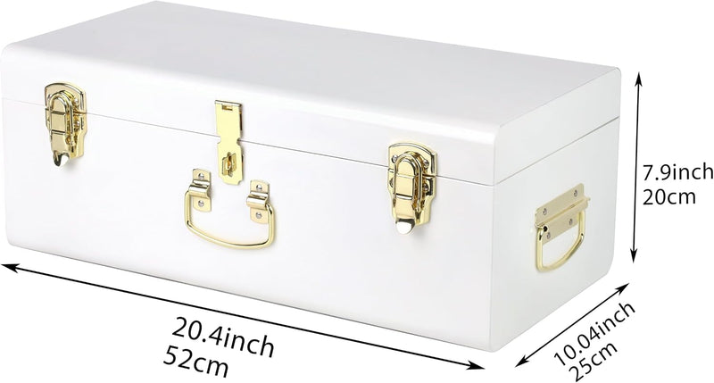 Metal Storage Trunk with Lockable Lid Handles 52.1