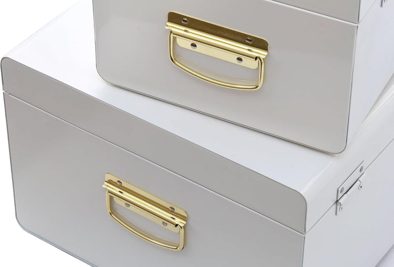 Metal Storage Trunk with Lockable Lid Handles 52.1
