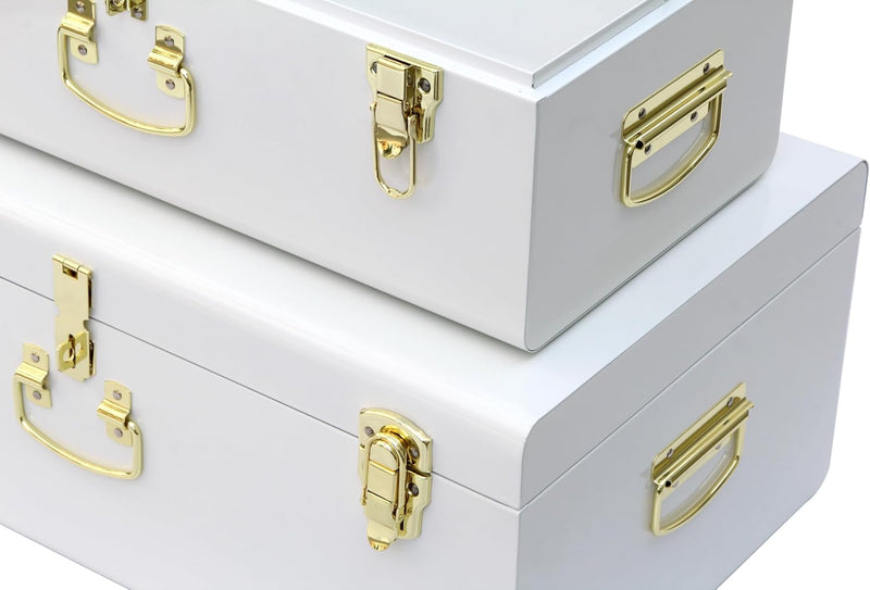 Metal Storage Trunk with Lockable Lid Handles 52.1