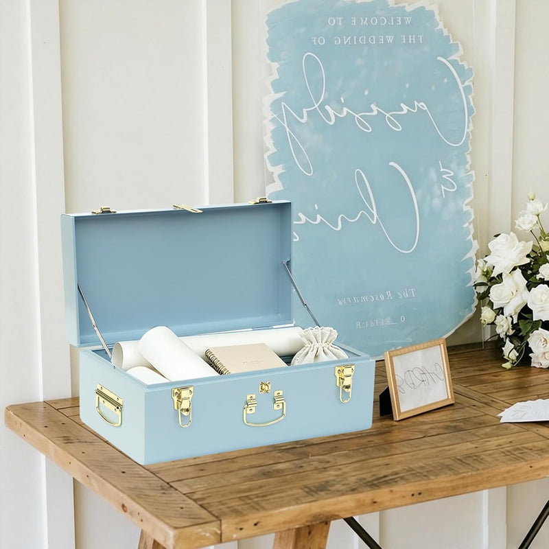 Metal Storage Trunk with Lockable Lid Handles 52.1