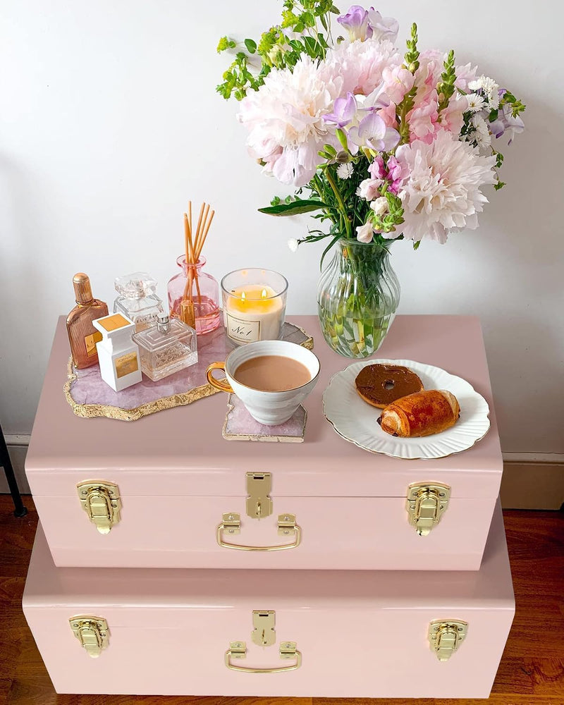 Metal Storage Trunk with Lockable Lid Handles 52.1