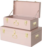 Metal Storage Trunk with Lockable Lid Handles 52.1