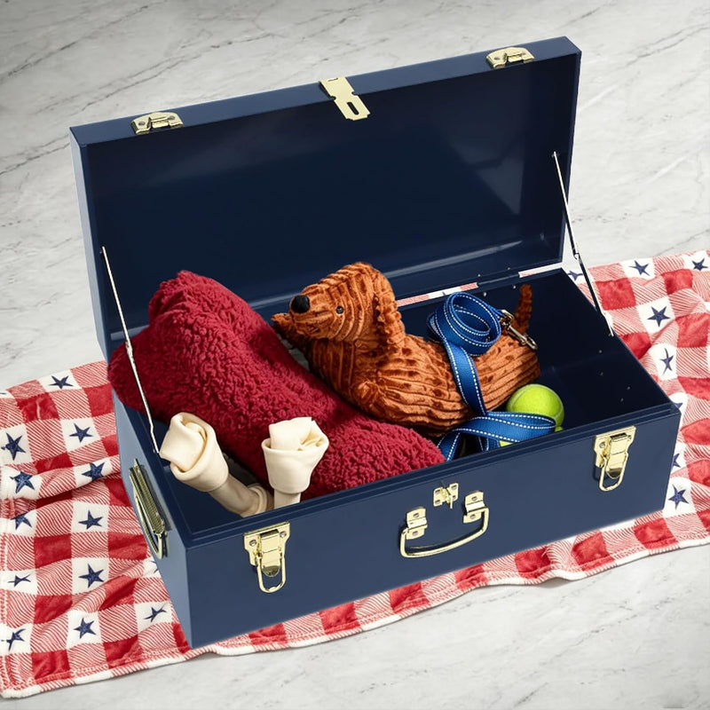 Metal Storage Trunk with Lockable Lid Handles 52.1