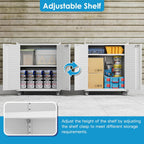 Metal Tool Cabinet with Wheels Pegboard 87x66x35CM Locking