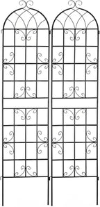 Metal Trellis Climbing Plant Support Free-Standing Vintage Style (Set of 2)