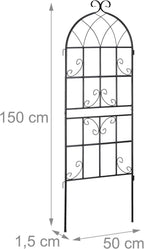 Metal Trellis Climbing Plant Support Free-Standing Vintage Style (Set of 2)
