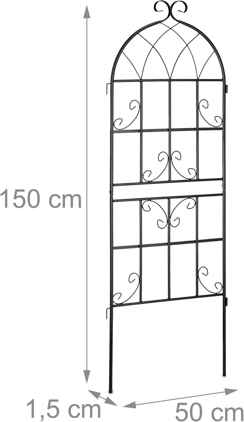 Metal Trellis Climbing Plant Support Free-Standing Vintage Style (Set of 2)