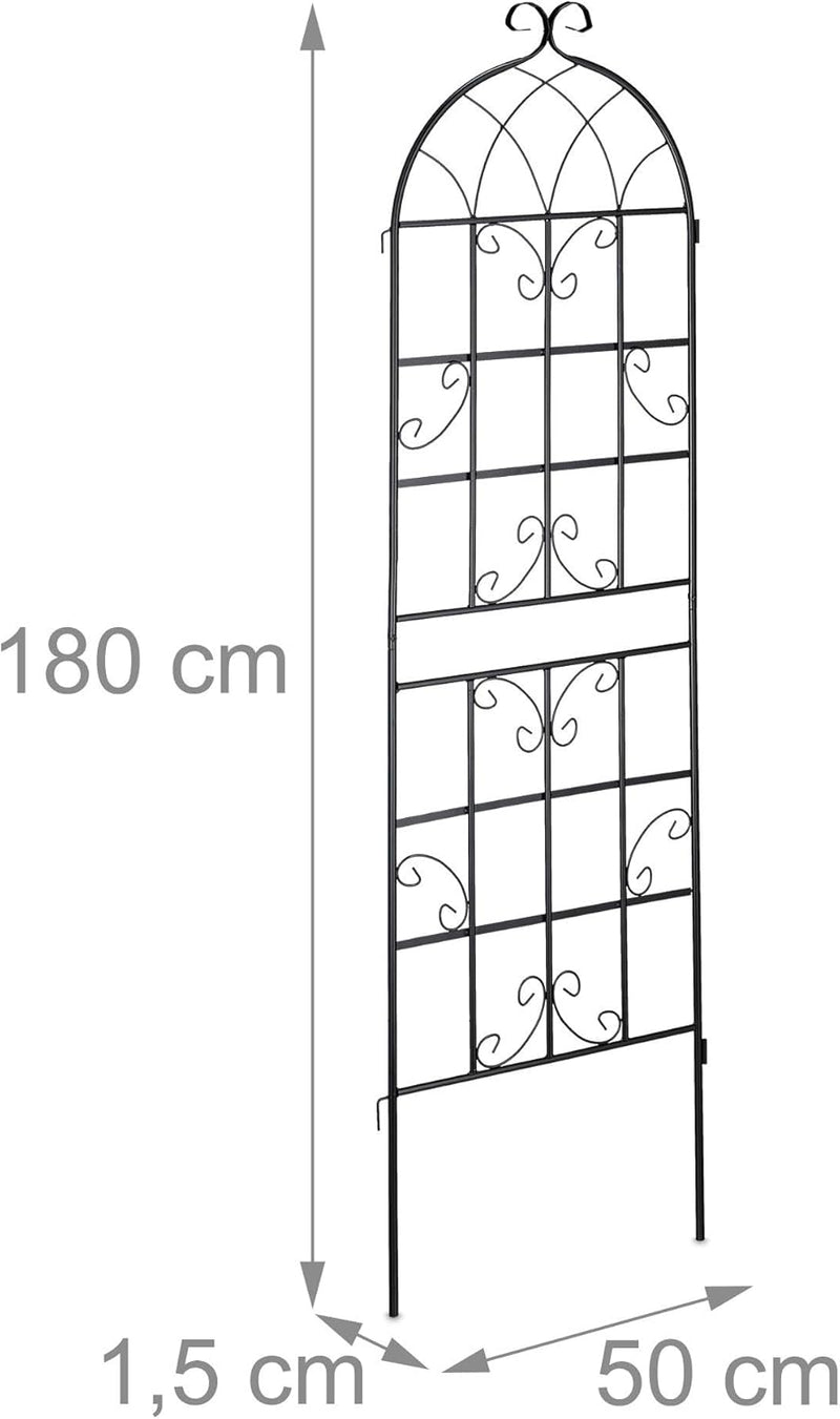 Metal Trellis Climbing Plant Support Free-Standing Vintage Style (Set of 2)